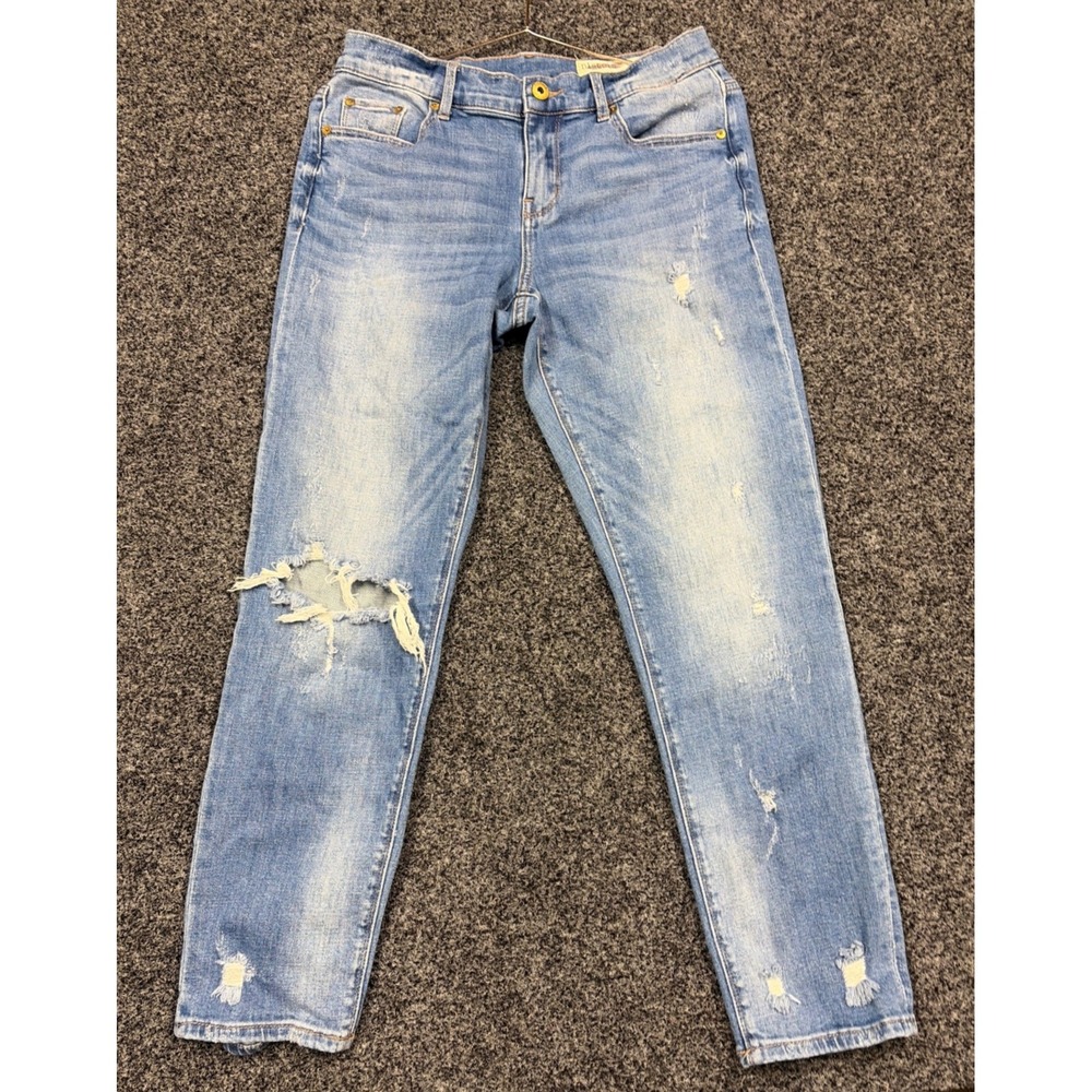 Pistola Jeans Women 27 Blue Distressed Skinny P6826 Light Wash Denim Streetwear